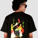Black T-Shirts with Vibrant Cultural Artwork
