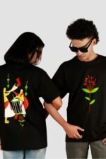 Black T-Shirts with Vibrant Cultural Artwork - Image 3