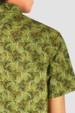 Mens Green Floral Half Sleeve Shirt - Image 3