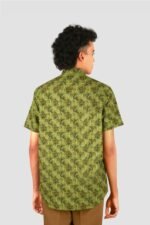 Mens Green Floral Half Sleeve Shirt - Image 2