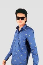 Printed Royal Blue Casual Shirt - Image 2