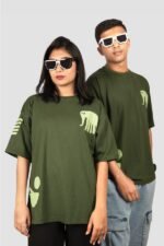 Olive green travel realde symple oversized t-shirts - Image 4