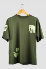 Olive green travel realde symple oversized t-shirts - Image 5