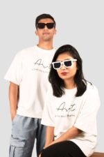 Art Off White Oversized T-Shirts - Image 4