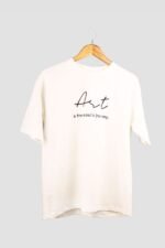 Art Off White Oversized T-Shirts - Image 3