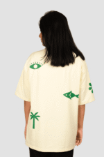 Unique Graphic Beige Oversized T-Shirts - Image 2