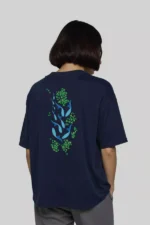 Navy Blue T-Shirt with  Fish and Clover Print - Image 2