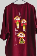 Maroon Oversized T-Shirt with Pakkanar Thullal Design Print - Image 4