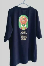 Navy Blue Oversized T-Shirt  Featuring Kadakali Art Print - Image 3