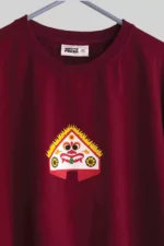 Maroon Oversized T-Shirt with Pakkanar Thullal Design Print - Image 3